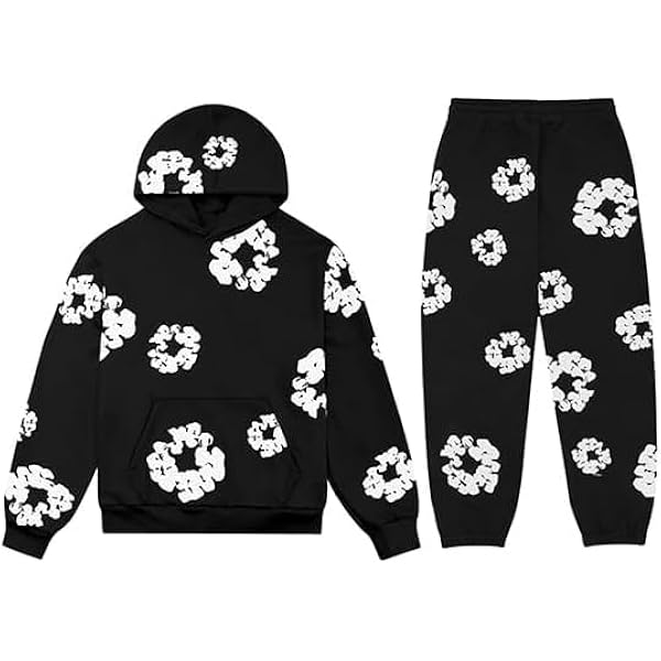 Amazon.com: Sudiup Y2K Hip Hop Men's Hoodie Set Foam Printed